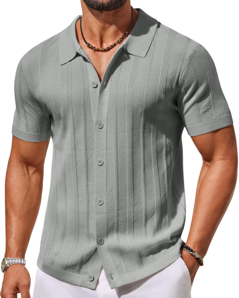 Alex Men's Short Sleeve Polo Shirt – Casual Breathable Knit for Summer