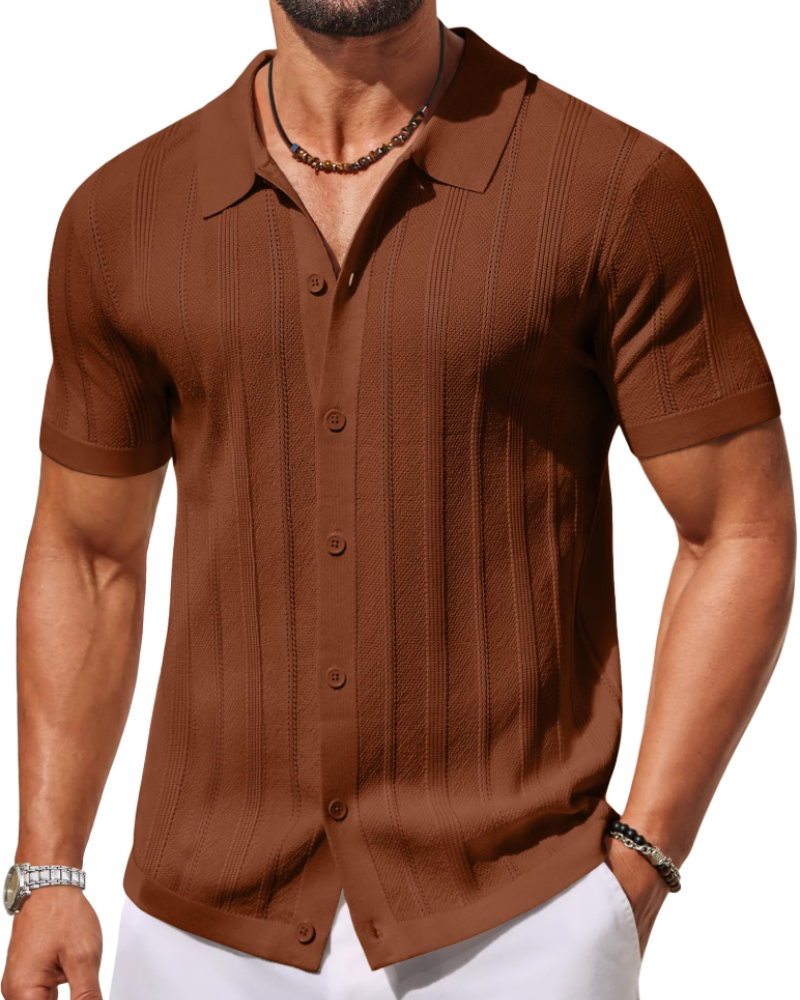 Alex Men's Short Sleeve Polo Shirt – Casual Breathable Knit for Summer