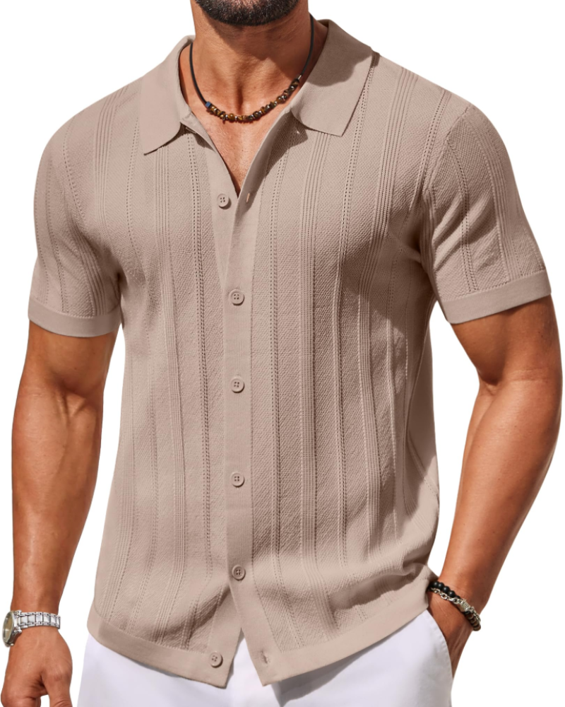Alex Men's Short Sleeve Polo Shirt – Casual Breathable Knit for Summer
