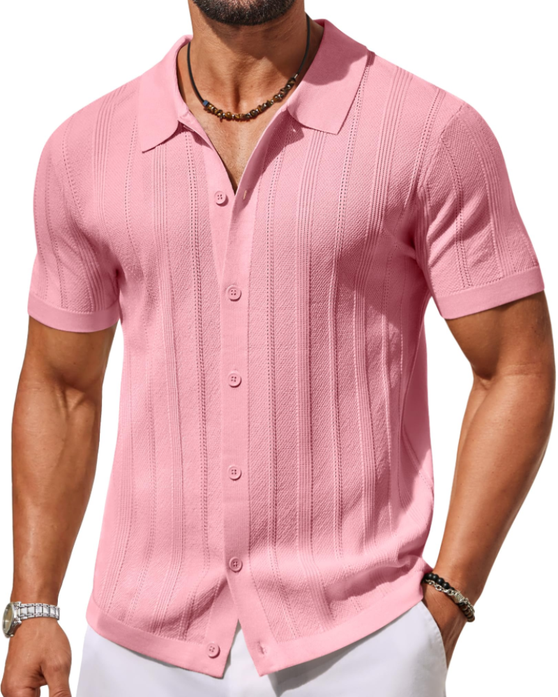 Alex Men's Short Sleeve Polo Shirt – Casual Breathable Knit for Summer