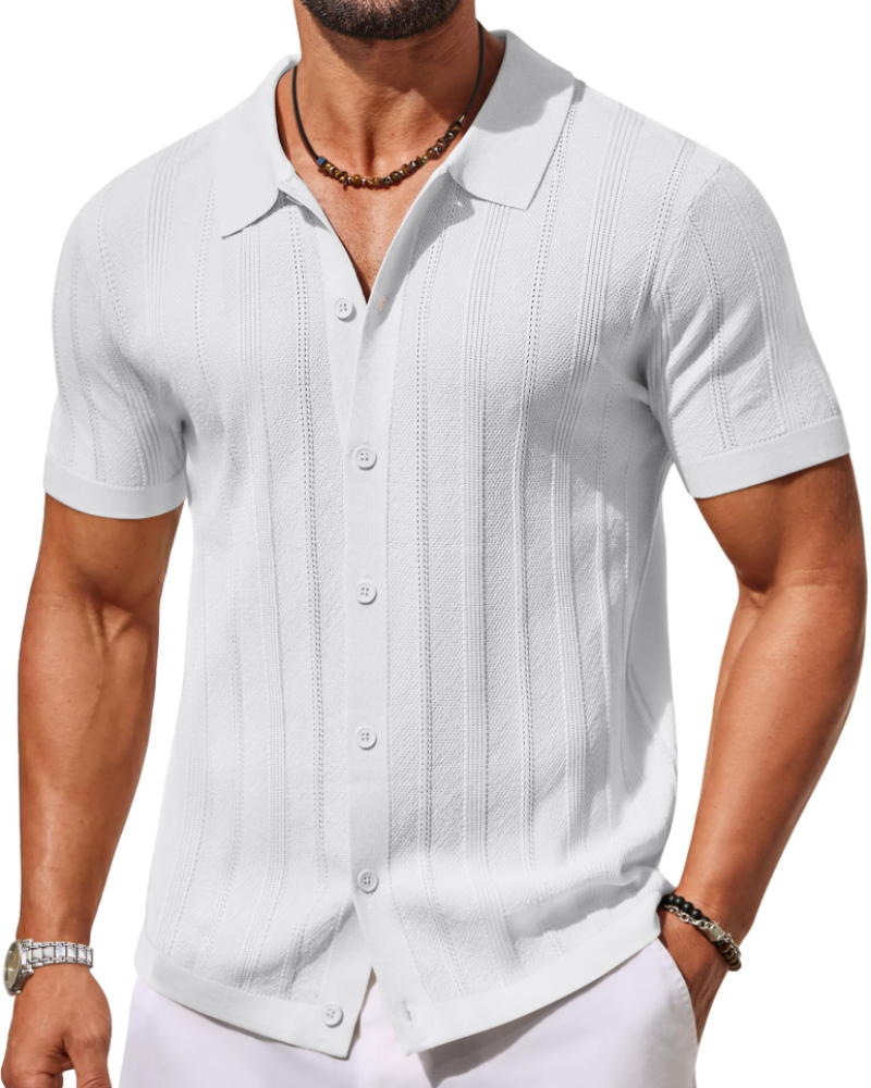 Alex Men's Short Sleeve Polo Shirt – Casual Breathable Knit for Summer