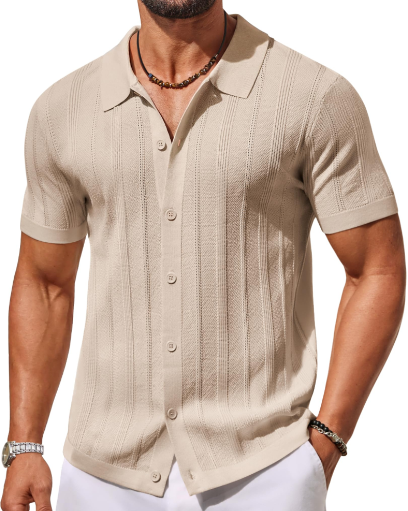 Alex Men's Short Sleeve Polo Shirt – Casual Breathable Knit for Summer