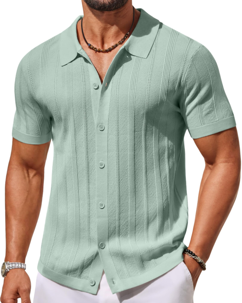 Alex Men's Short Sleeve Polo Shirt – Casual Breathable Knit for Summer