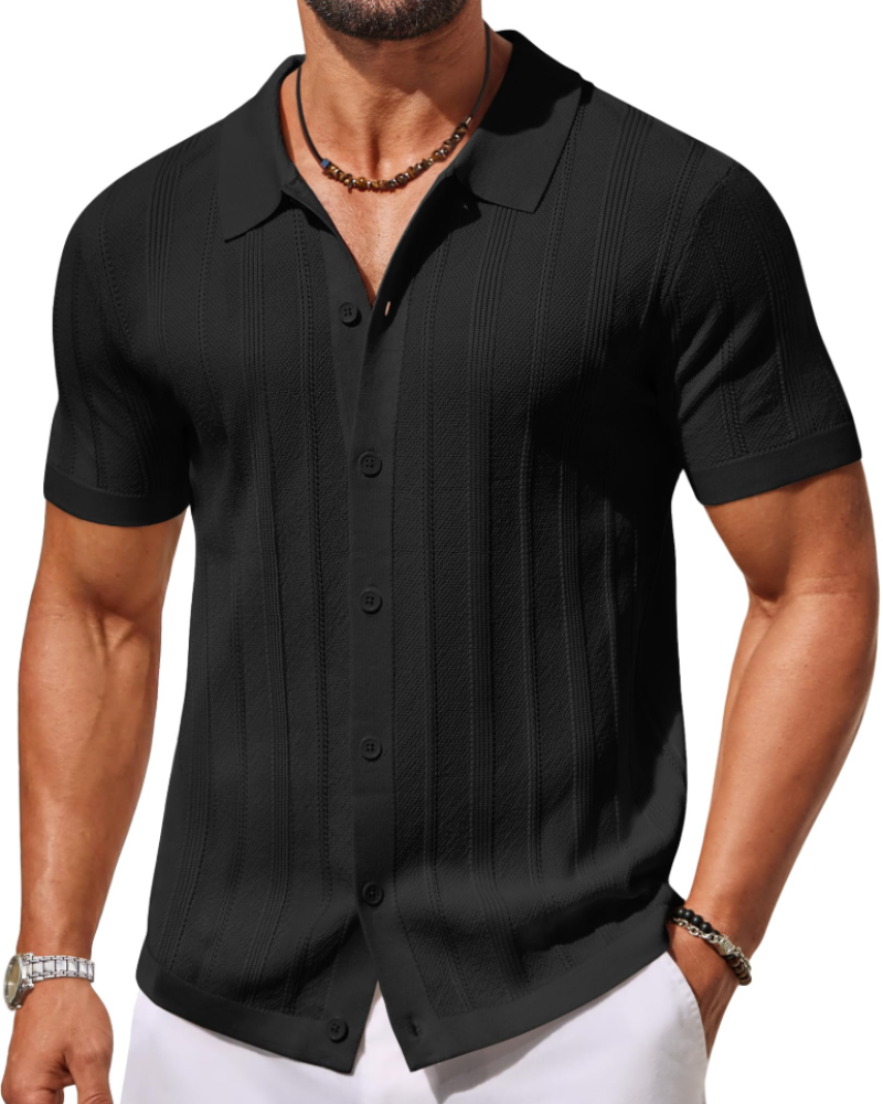 Alex Men's Short Sleeve Polo Shirt – Casual Breathable Knit for Summer