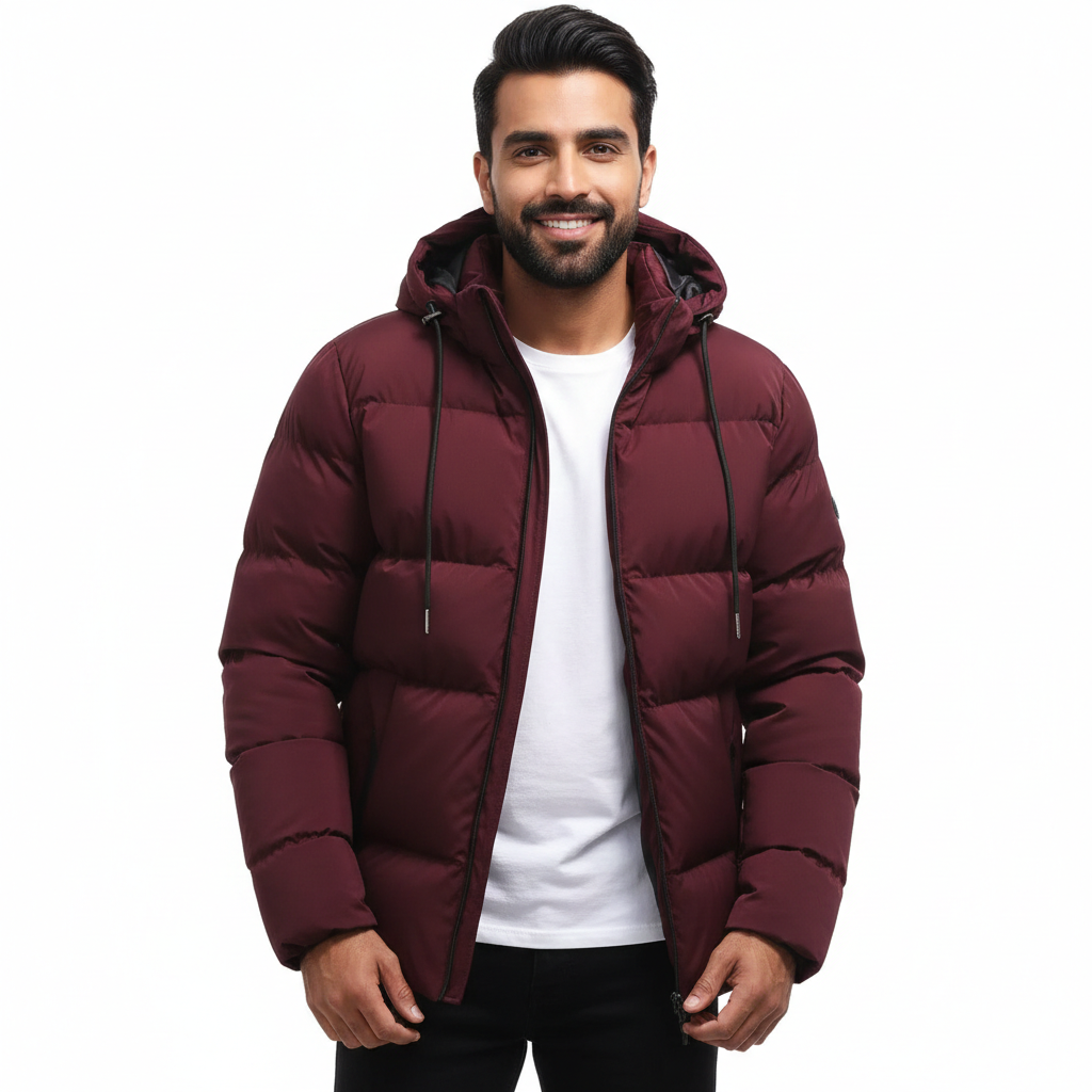 Olie Men's Waterproof Winter Parka – Quilted Puffer with Hood and Maximum Warmth