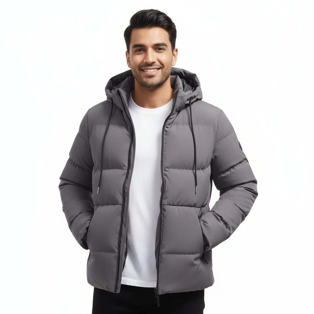 Olie Men's Waterproof Winter Parka – Quilted Puffer with Hood and Maximum Warmth