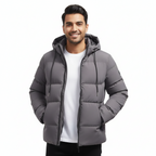 Olie Men's Waterproof Winter Parka – Quilted Puffer with Hood and Maximum Warmth