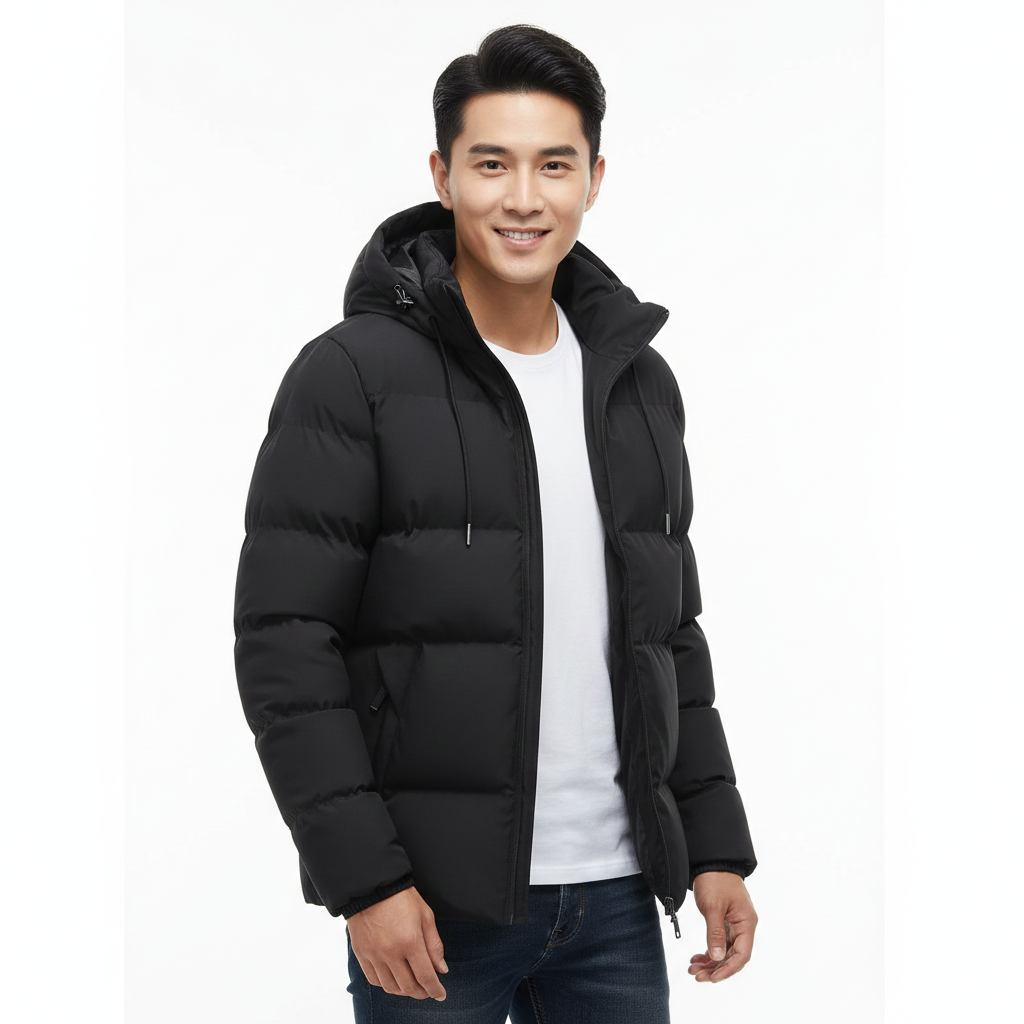 Olie Men's Waterproof Winter Parka – Quilted Puffer with Hood and Maximum Warmth