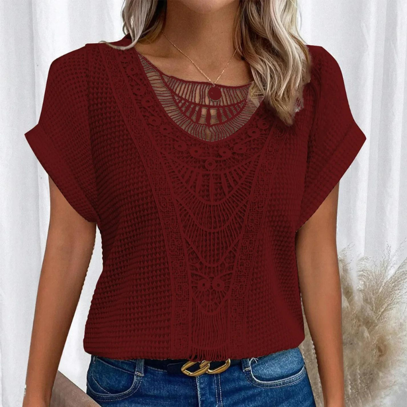 Helene Women's Lace Fitted Top