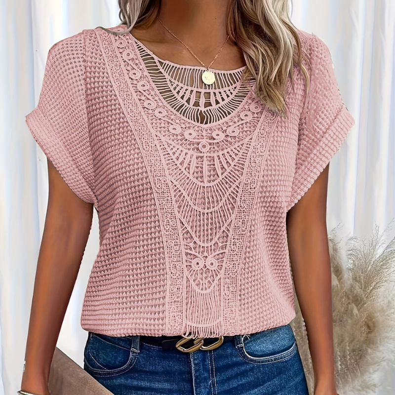 Helene Women's Lace Fitted Top