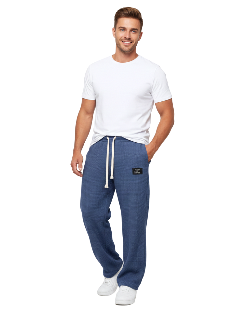 Quinton Men's Loose Fit Trousers – Adjustable Waist with Breathable Fabric