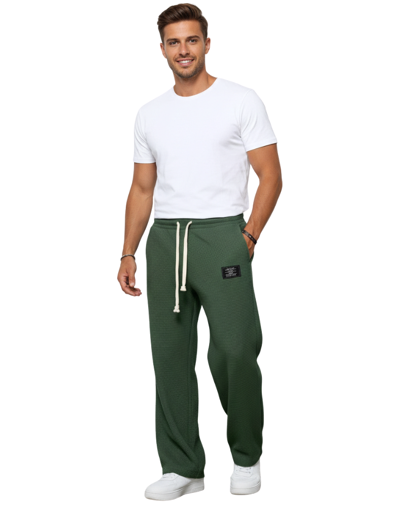 Quinton Men's Loose Fit Trousers – Adjustable Waist with Breathable Fabric