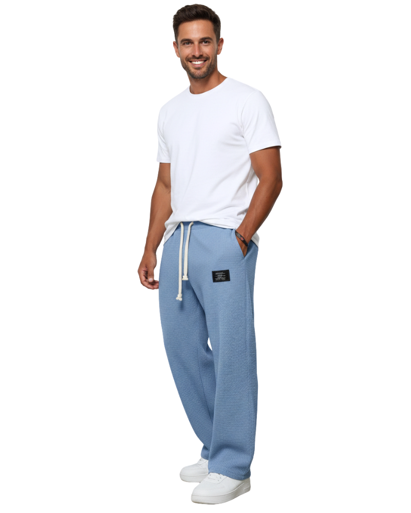 Quinton Men's Loose Fit Trousers – Adjustable Waist with Breathable Fabric
