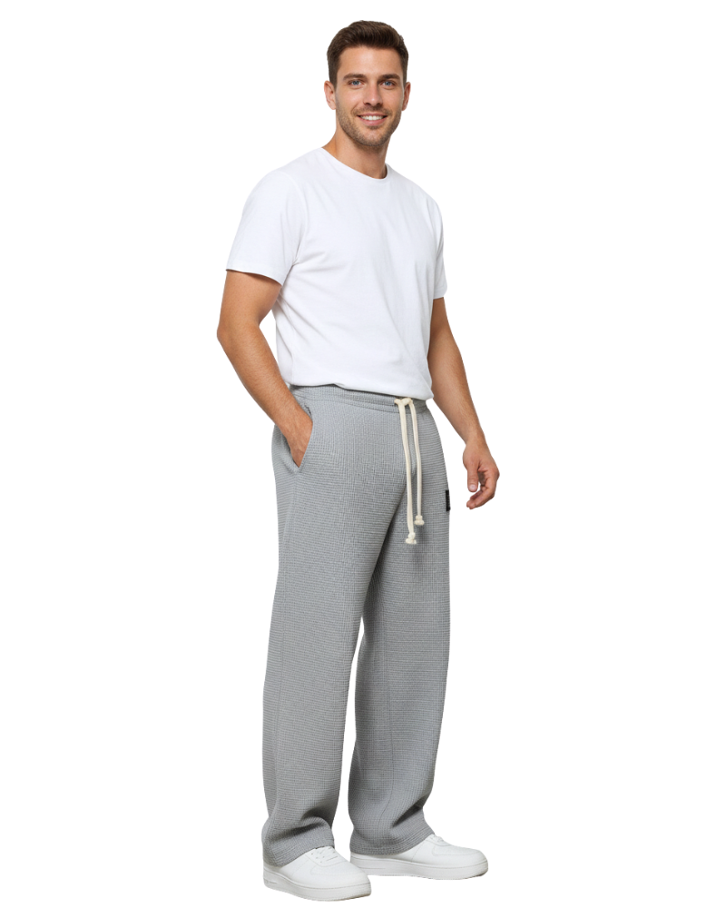 Quinton Men's Loose Fit Trousers – Adjustable Waist with Breathable Fabric