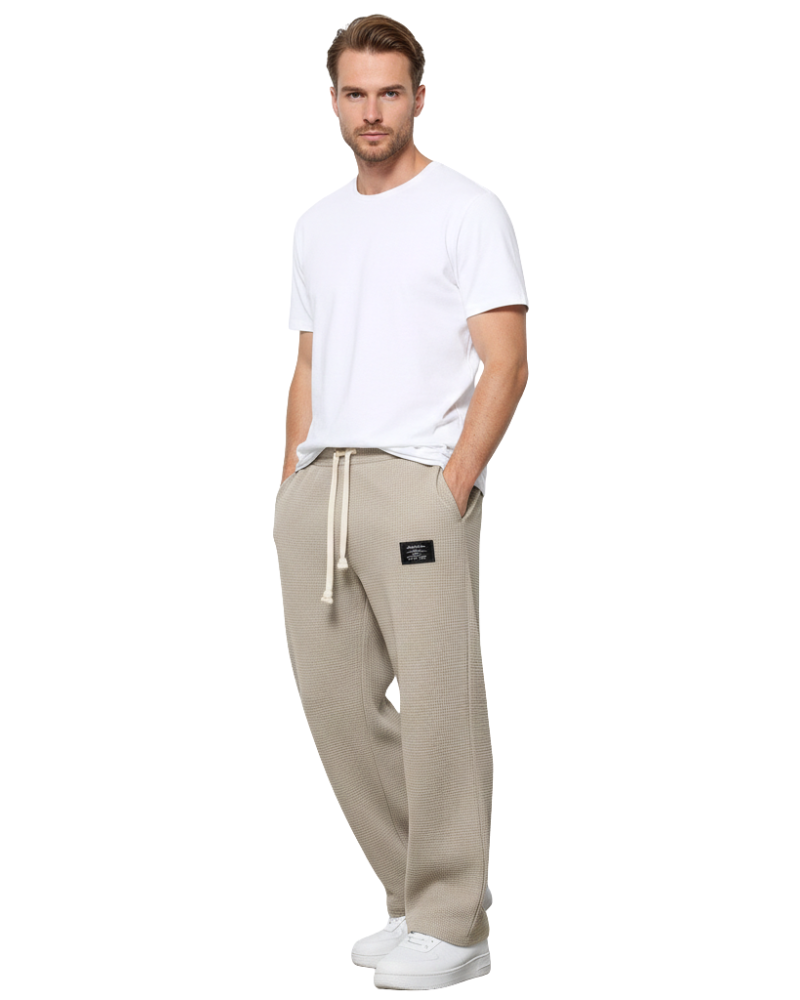 Quinton Men's Loose Fit Trousers – Adjustable Waist with Breathable Fabric