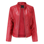 Janiyah Women's Leather Jacket with Stand Collar