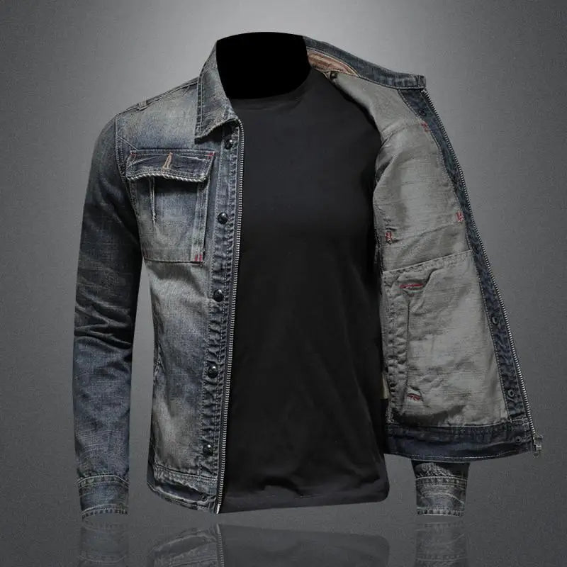 Zayn Men's Retro Denim Jacket – Classic Cut with Long Sleeves in Vintage Style
