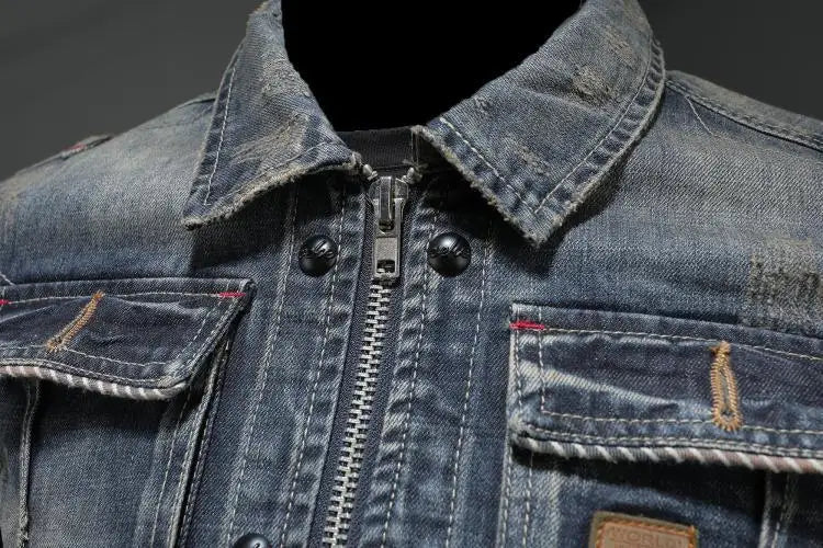 Zayn Men's Retro Denim Jacket – Classic Cut with Long Sleeves in Vintage Style