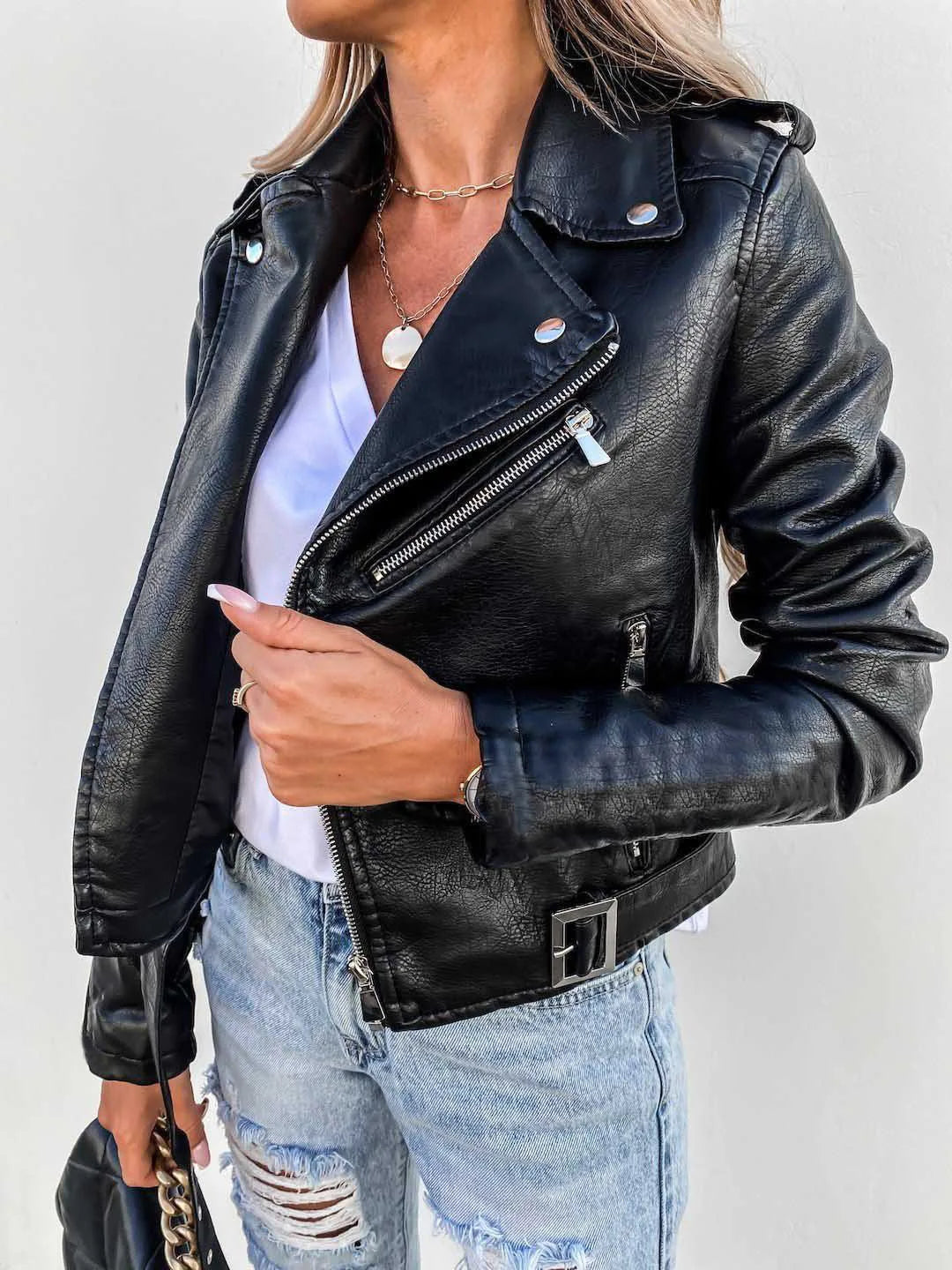 Maxine Women's Classic Leather Jacket