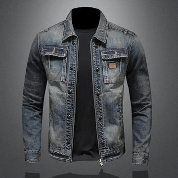Zayn Men's Retro Denim Jacket – Classic Cut with Long Sleeves in Vintage Style