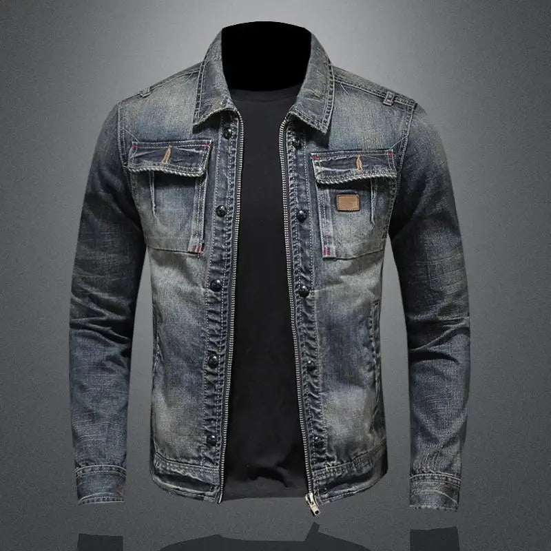 Zayn Men's Retro Denim Jacket – Classic Cut with Long Sleeves in Vintage Style