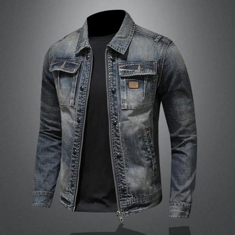 Zayn Men's Retro Denim Jacket – Classic Cut with Long Sleeves in Vintage Style