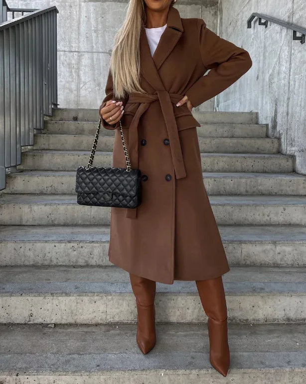 Talia Women's Belted Winter Trench Coat