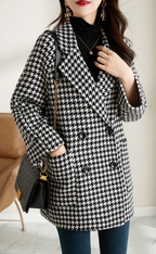 Audrey Women's Oversized Checked Double-Breasted Coat