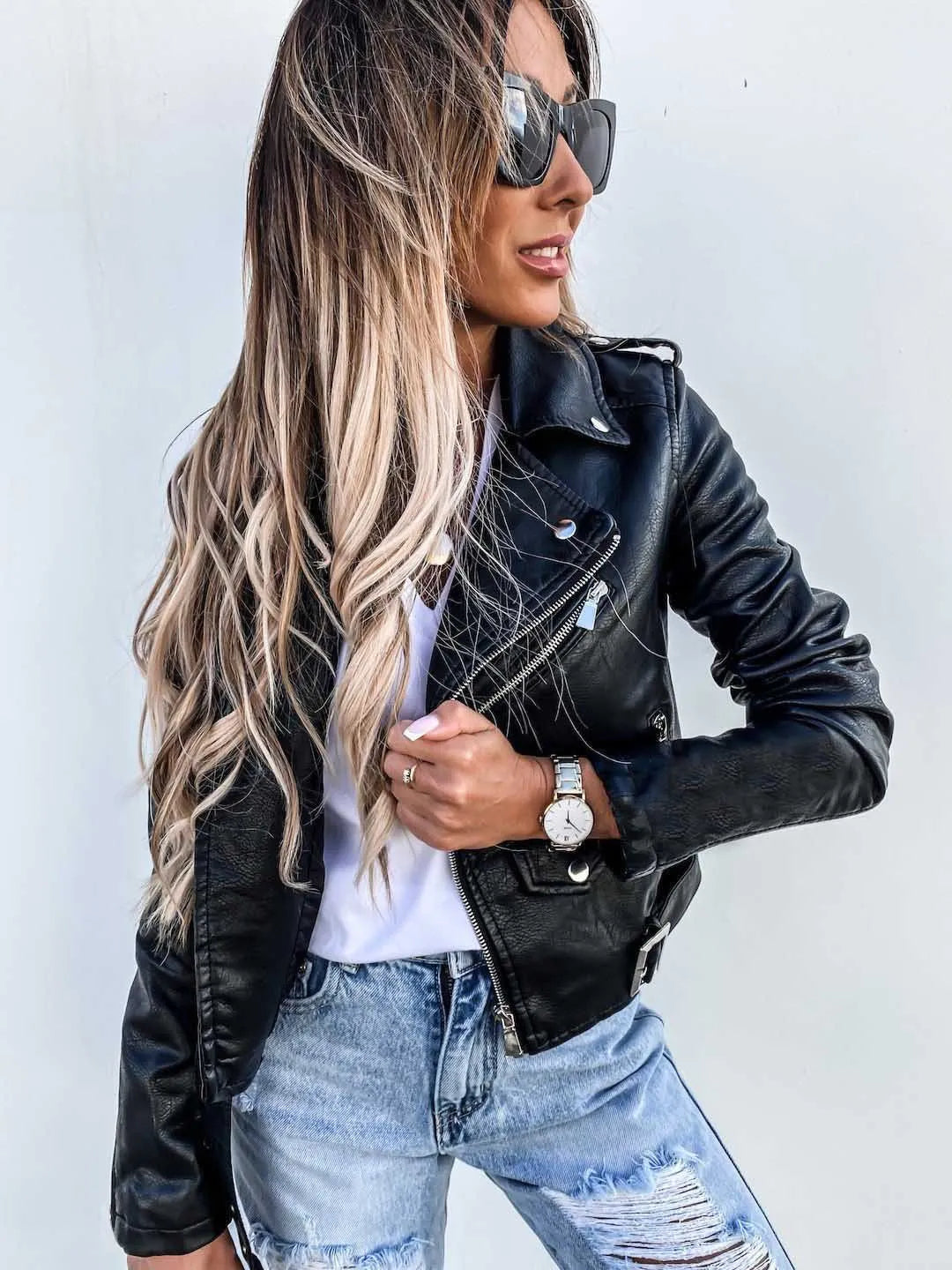 Maxine Women's Classic Leather Jacket