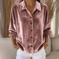 Sofia Amoretti Velvet Button-Front Shirt