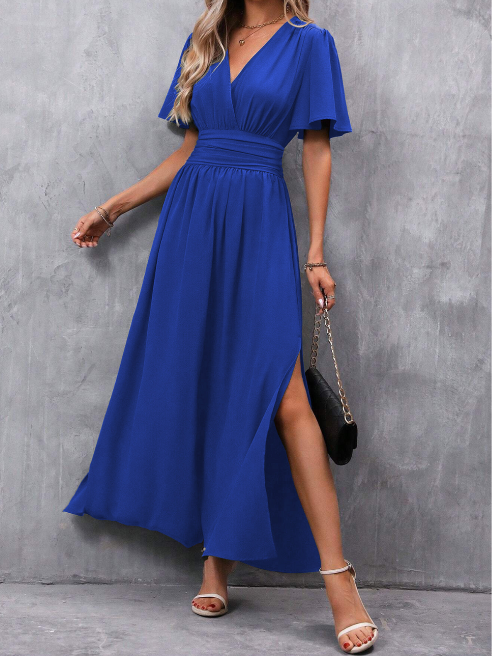 Eliza Women's Belted Flowing Maxi Dress