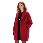 Vicky Women's Oversized Long Coat with Wide Lapels