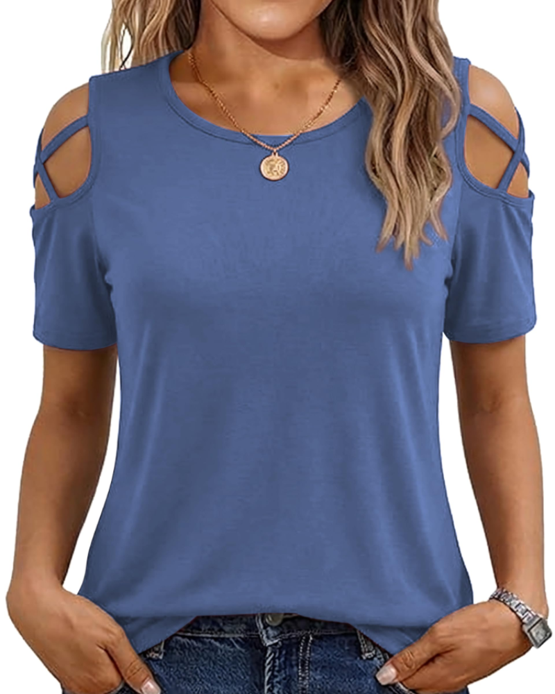 Vina Women's Off Shoulder High Low T-Shirt