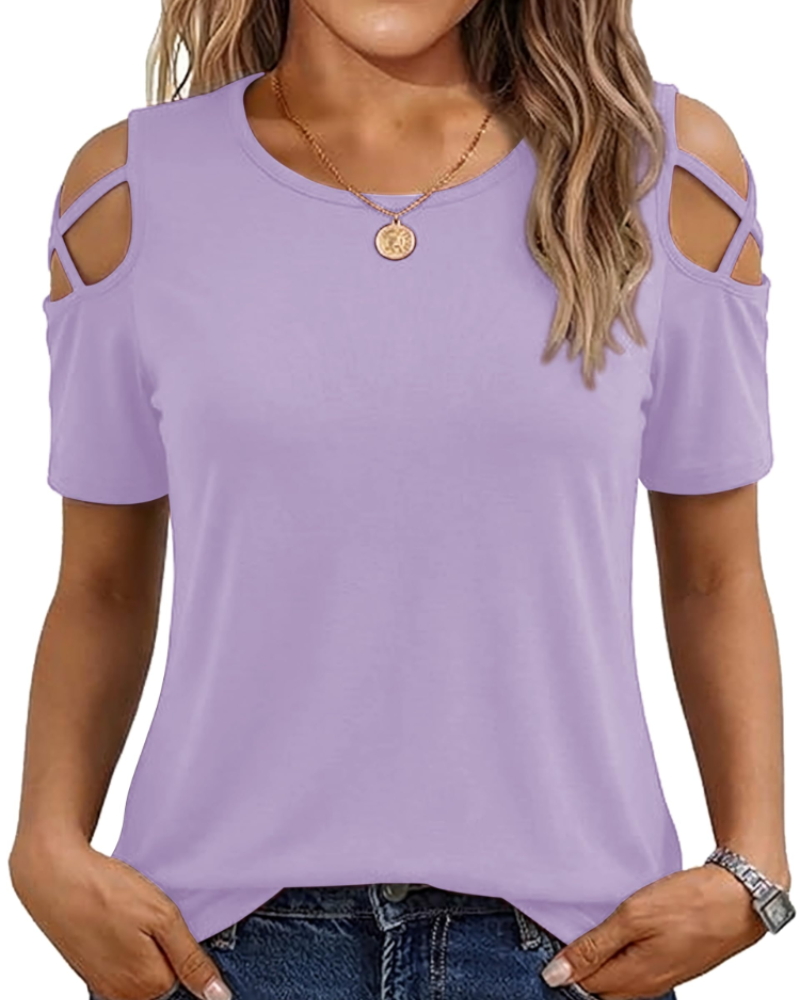 Vina Women's Off Shoulder High Low T-Shirt