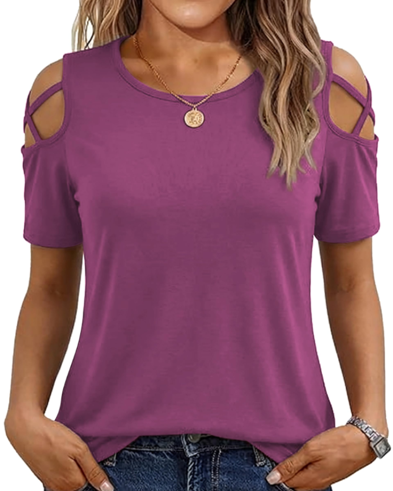 Vina Women's Off Shoulder High Low T-Shirt