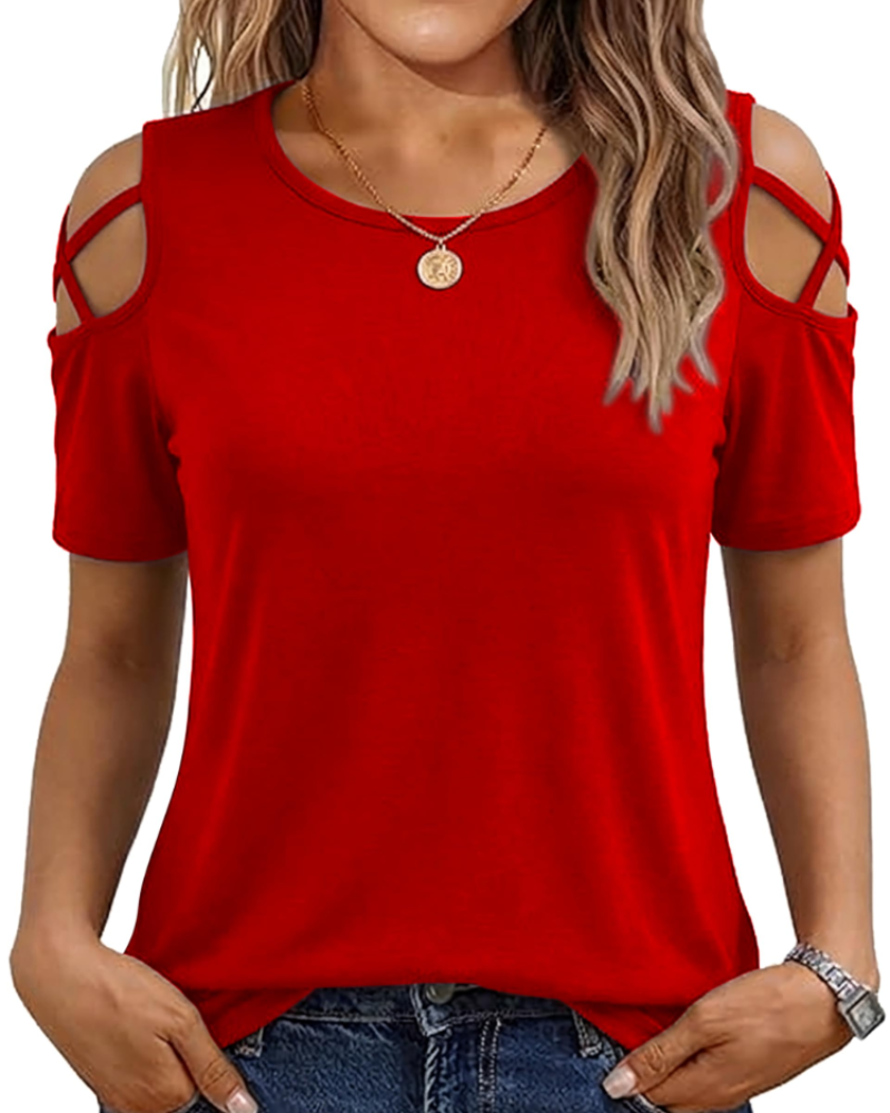 Vina Women's Off Shoulder High Low T-Shirt