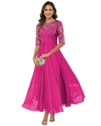 Olanthe Women's Lace Chiffon A-Line Evening Dress