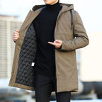 Eric Men's Long Winter Jacket – Waterproof with Adjustable Hood and Insulating Lining