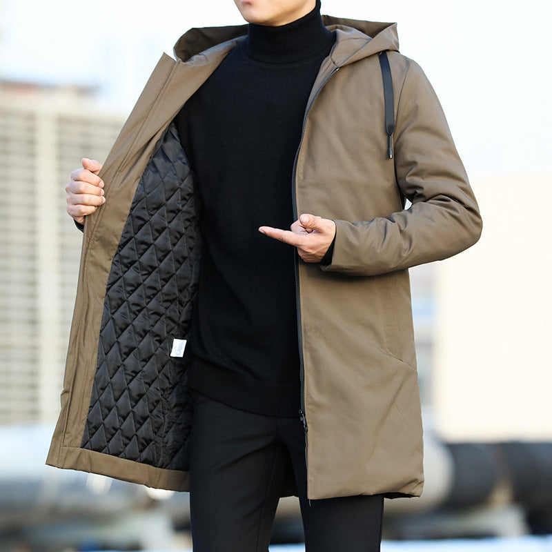 Eric Men's Long Winter Jacket – Waterproof with Adjustable Hood and Insulating Lining