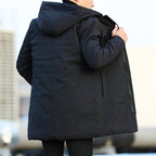 Eric Men's Long Winter Jacket – Waterproof with Adjustable Hood and Insulating Lining