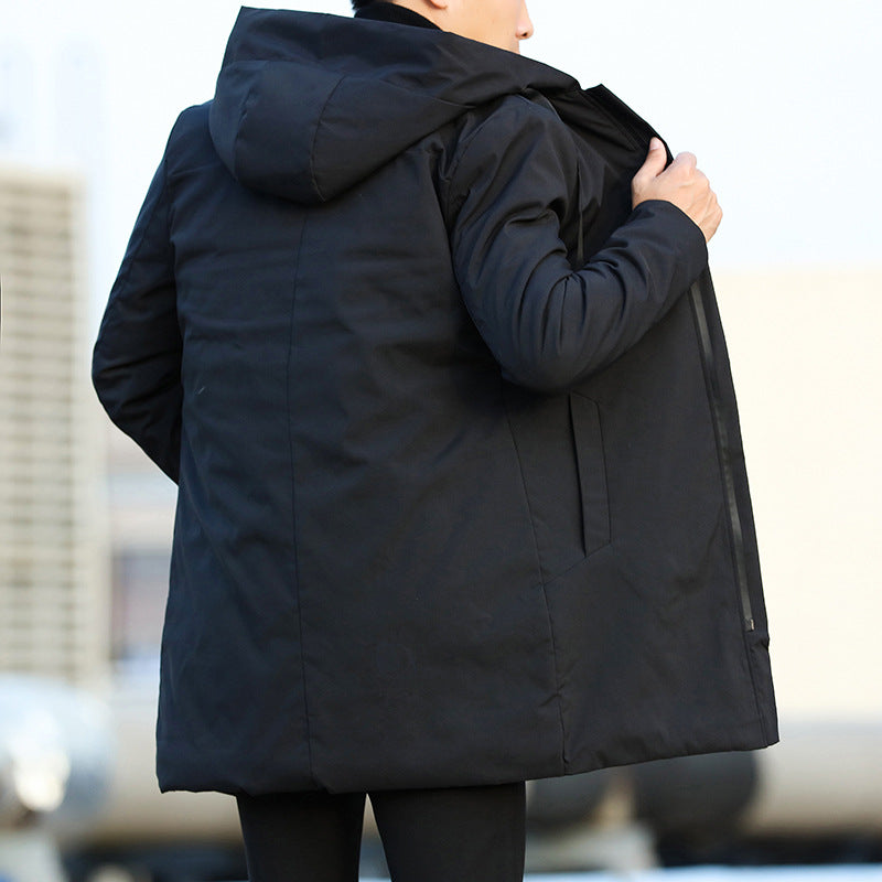Eric Men's Long Winter Jacket – Waterproof with Adjustable Hood and Insulating Lining