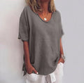Ana Women's Short Sleeve Loose Fit Blouse