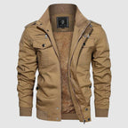 Aiden Men's Aviator Jacket – Warm Pilot Jacket with Fleece Lining and Stand-Up Collar
