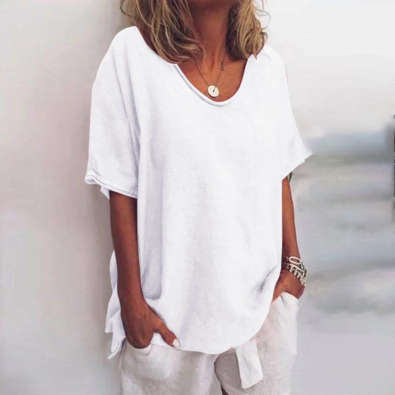 Ana Women's Short Sleeve Loose Fit Blouse