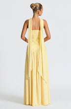 Victoria Women's Strapless Two-Tone Evening Gown with High Slit