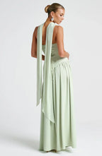 Victoria Women's Strapless Two-Tone Evening Gown with High Slit